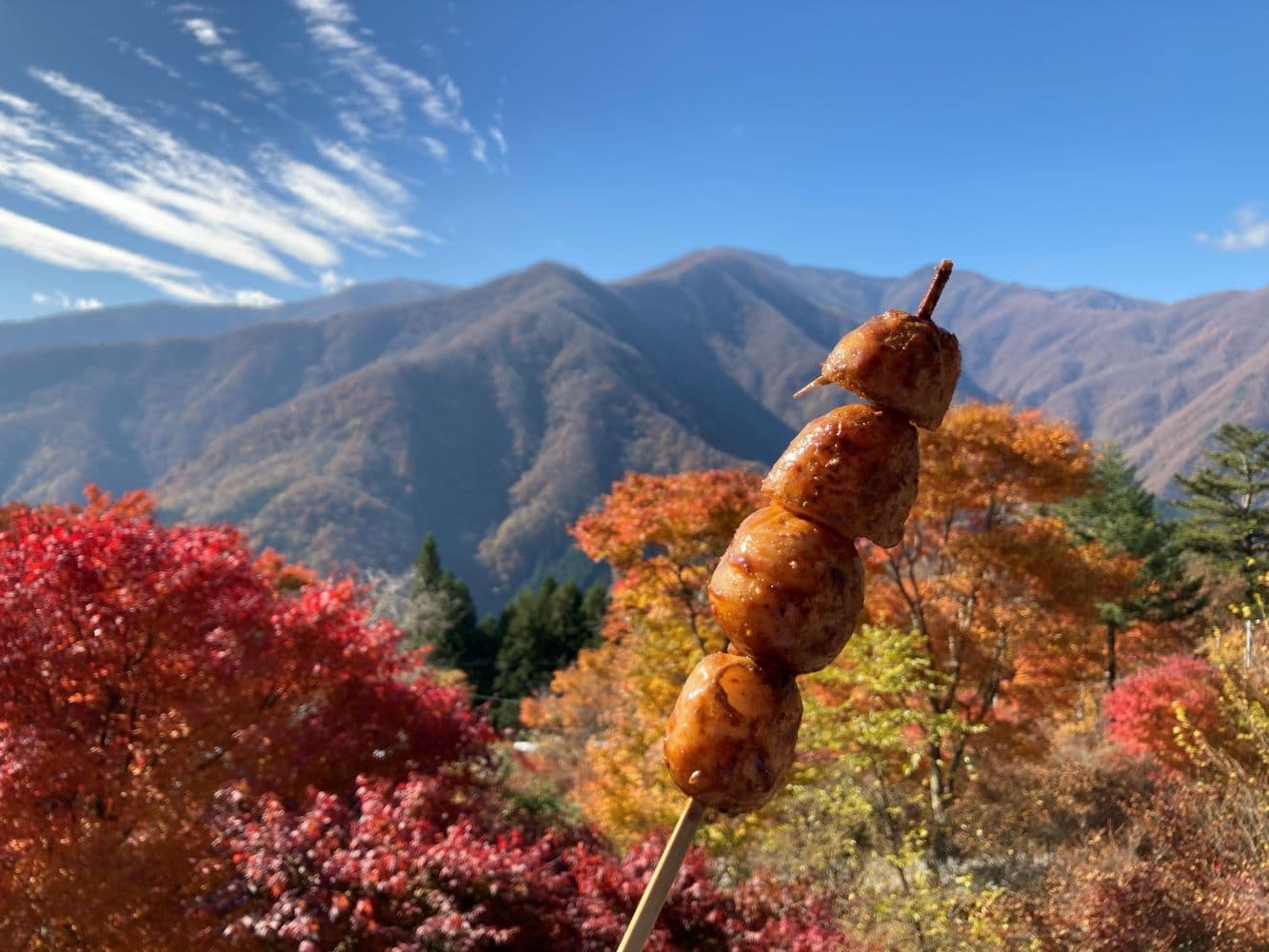 No.130　三峯神社からの紅葉と中津川いもでんがく